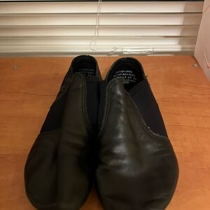 Little Girl Jazz  Black Leather Slip-On Shoes